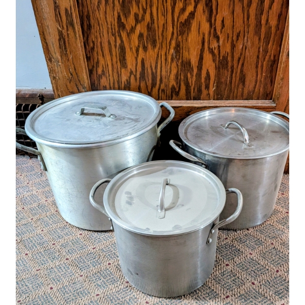 Three Aluminum Stock Pots