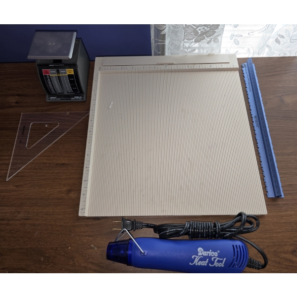 Folding/Creasing Tray for Making Envelopes, Heat Tool, Scale and More