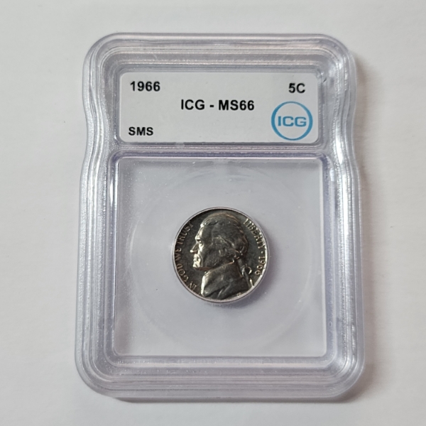ICG Graded MS66 SMS U.S. 1966 Jefferson Nickel 