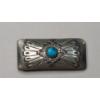 Image 1 : Sterling Silver Faced Money Clip With Turquoise Stone - Total Weight: 16.1g