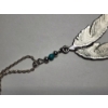 Image 5 : Sterling Silver 20" Necklace, Weight: 5.9g - Western-Style Feather Pendant (Unmarked, Not Sterl.)