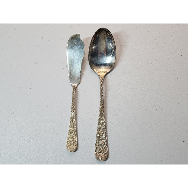 Steiff "Rose" Sterling Silver Knife and Spoon TW: 111.1g