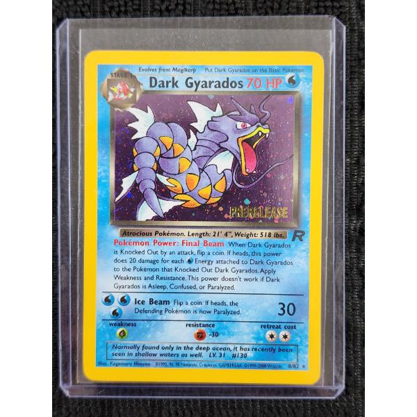 PRERELEASE Dark Gyarados 8/82 Holo Rare Vintage Pokemon Trading Card in Great Condition  