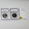 Image 2 : 2014-D/P JFK 50th Anniversary 2-Coin Set High-Relief, Clad Half Dollars ICG SP67