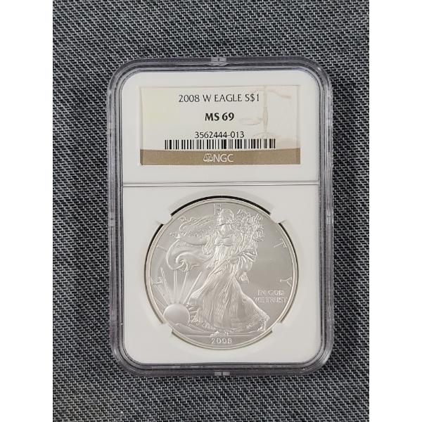 NGC MS69 2008-W American Eagle Silver 1 Oz Round