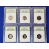 Image 1 : x6 INB Jefferson Nickels Including Keelboat, Peace, DCAM Gem Proof, BU, Assorted Years