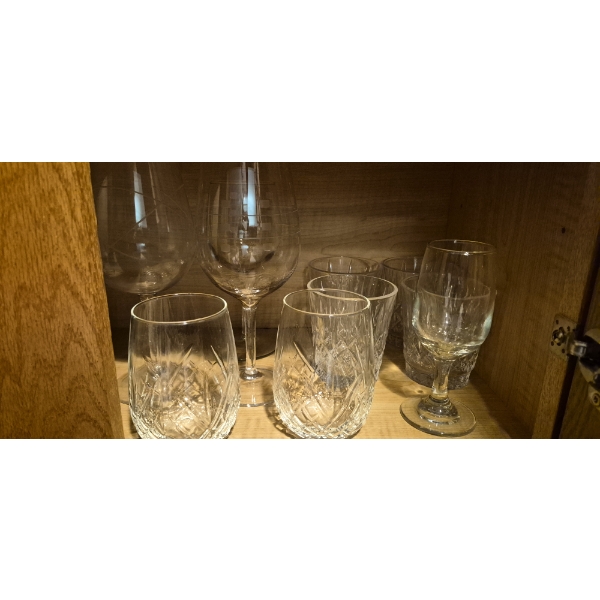 Kitchen Glassware - Assorted Crystal Glasses - See Pics
