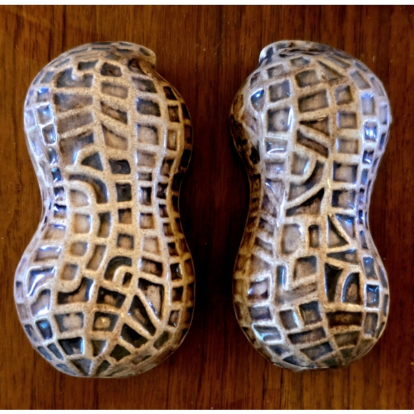 Porcelain Peanuts with Explicit Images on Other Side and "Heads/Tails" Coin of a Woman