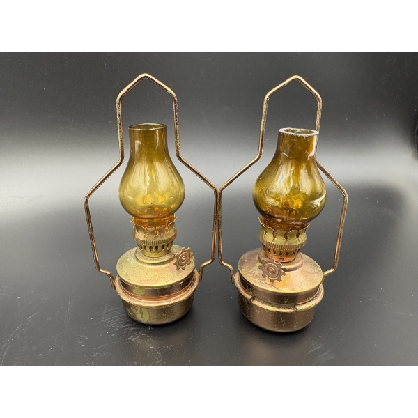 Small Oil Lamps with Globes - ~ 4 inches tall