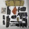 Image 1 : Tactical Firearm Holsters, Support Gear, And Maintenance Accessories Flat Lay Layout
