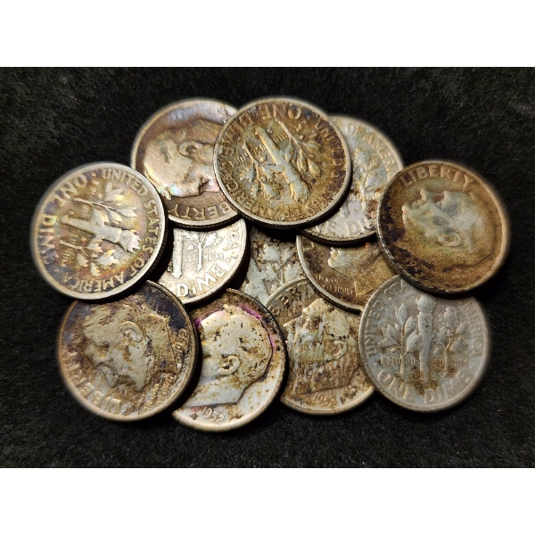 $1.20 Face Value in Assorted 90% Silver United States Dimes 