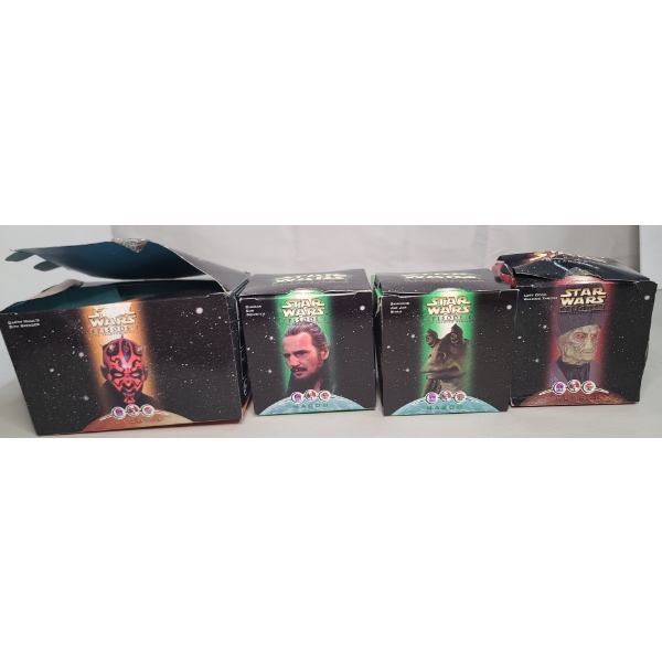 (4) 1999 Taco Bell/KFC/Pizza Hut Promotional Star Wars: Episode I - The Phantom Menace Toys