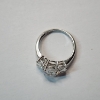 Image 5 : Gorgeous 3-Stone Cubic Zirconia 14K White Gold Ring - Size 6.5 - TW: 3.3g 