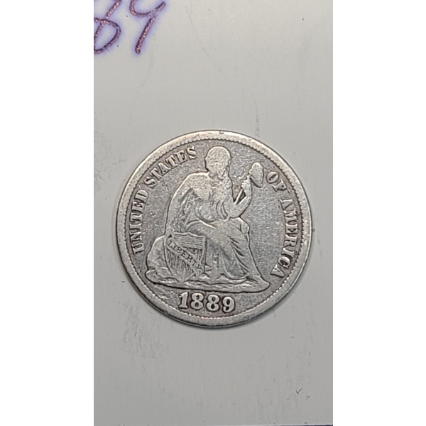 United States 1889-S 90% Silver Seated Dime 