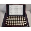 Image 1 : Large Gold Plated State Quarter Collection In Wooden Display & Storage Box - $14 Face Value