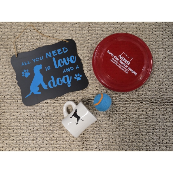 Dog Lovers Group Including Wall Sign, Mug, Ball & Frisbee