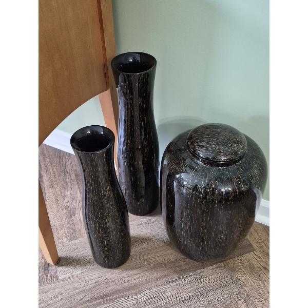PICKUP IN NORTHFIELD - 3 Pc Floor Vases As Shown Measuring 18" /22" & 10" x 17" - See Pics