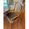Image 2 : Maple Wood Table With Glass Top 62" x 48" Incl Leave & Chairs As ShownExcellent Condition
