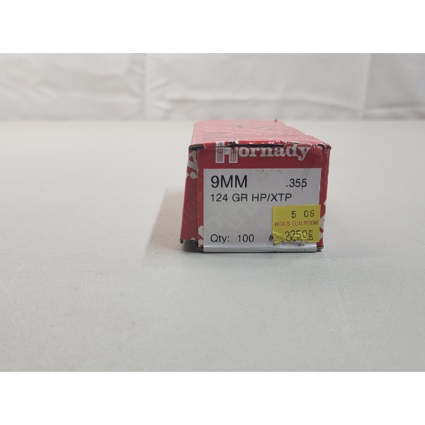 Box of Hornady 9mm .355 124 GR HP/XTP Bullets