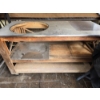 Image 2 : Food Prep Bench with Hole For Large Big Green Egg (not the one listed) on Casters - 56x25.5x32 - 21"