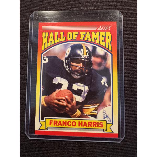 1990 Score Hall of Famer Franco Harris Trading Card #595 - In Protective Holder - Mint Condition