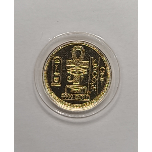 1/500th oz .9999 Fine Gold Monarch Egyptian Eye of Ra In Coin Capsule