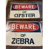 Image 2 : Beware of Signs - Tin Signs - 8x12" - Skunk - Zebra - Peacock - Etc