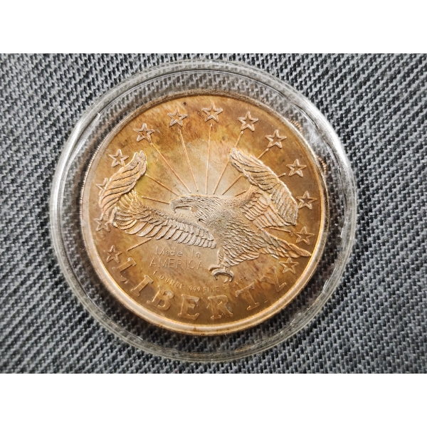 One Ounce .999 Fine Silver Liberty Eagle Round