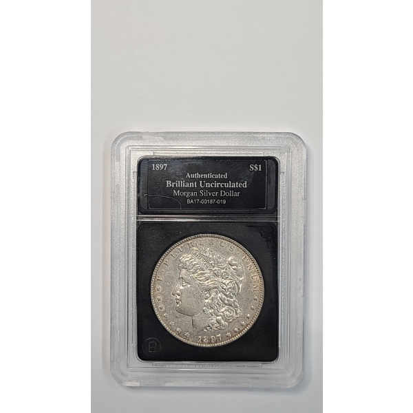United States 1897 Brilliant Uncirculated Morgan 90% Silver Dollar