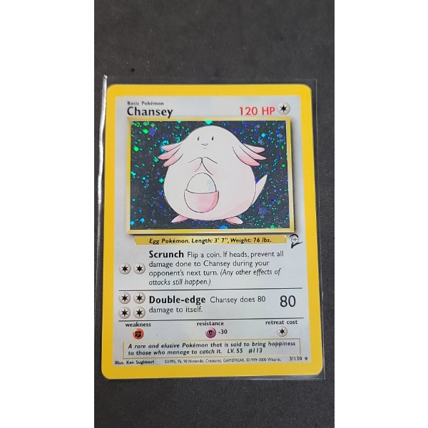 1999-2000 Chansey 3/130 Holo Rare Pokemon Trading Card From Base Set 2