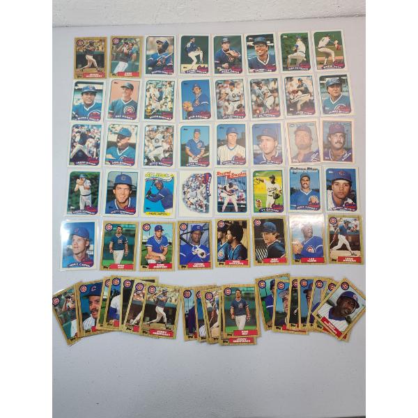 Large Lot of Near Mint 1980's Cubs Topps Tiffany Baseball Trading Cards - All in Card Sleeves