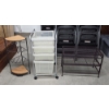 Image 1 : Excellent Condition Plastic 31''x16.6''x18'' Rolling Storage Center, 27''x12''x19'' Metal Rack & 29'