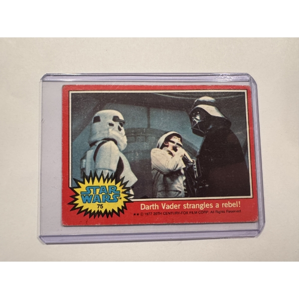 1977 Star Wars Darth Vader Trading Card In Protective Holder - Incredible Piece Of History