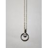 Image 3 : 10K Gold Necklace With Circle Pendant & Nice Clear Stone ~ Weighs 0.5 Grams Total