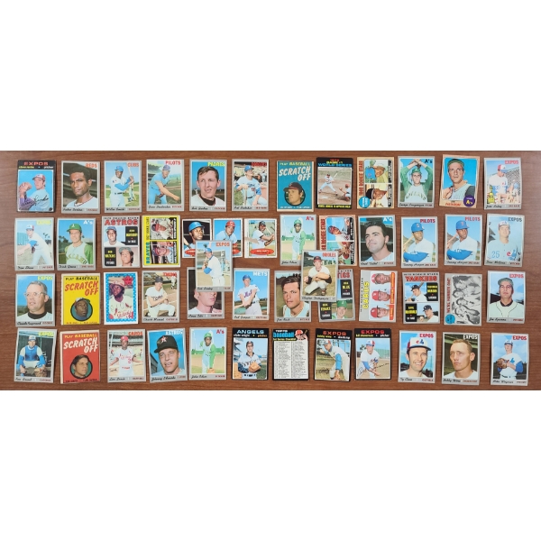 50 Assorted Topps 1967, 1968, 1970 & 1971 Baseball Trading Cards