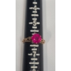 Image 6 : Women's Vintage 10K Yellow Gold Filgree Style Ring With Pink Stone - Size 6 - Weight: 2.5g