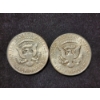Image 4 : Two 1964 Kennedy 90% Silver Half Dollars - $1.00 Face Value