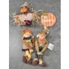 Image 1 : Brand New! Adorable Festive 3 Piece Scarecrow Decor & Wood Pumpkin Sign 