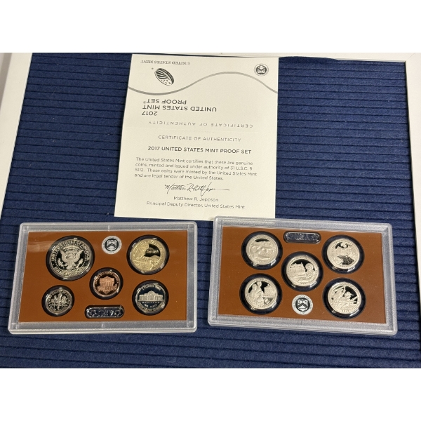 2017 U.S. Mint Proof Set with COA - Face Value $6.91 