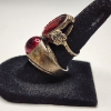 Image 3 : Two Sterling Silver Rings with Large Red/Deep Pink Gemstones - Total Weight: 14.5g