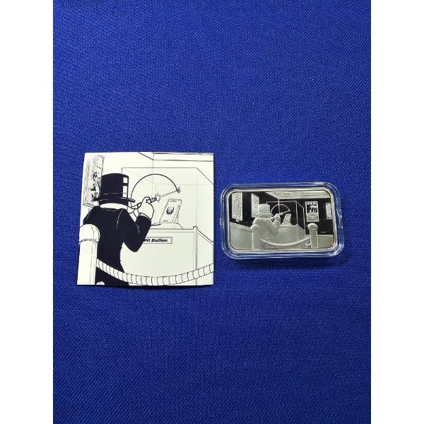 Pit-Bullion 1 oz .999 Fine Silver Bar - "Heists- The Museum"- Proof- Mint Condition