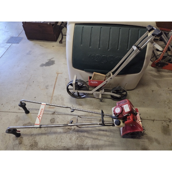 *Pick Up At Mantua Home-No Shipping Available* Excellent Condition Mantis Tiller And Earthway Seeder