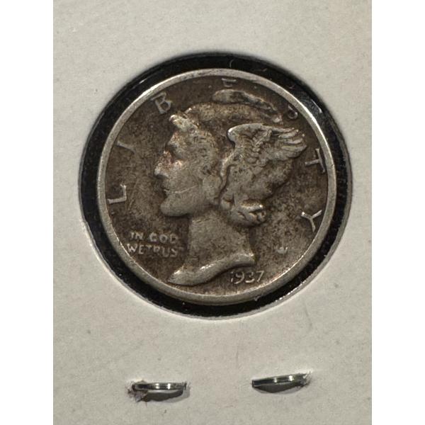 Exceptional 1937 United States Mercury Silver Dime - Incredible Coin