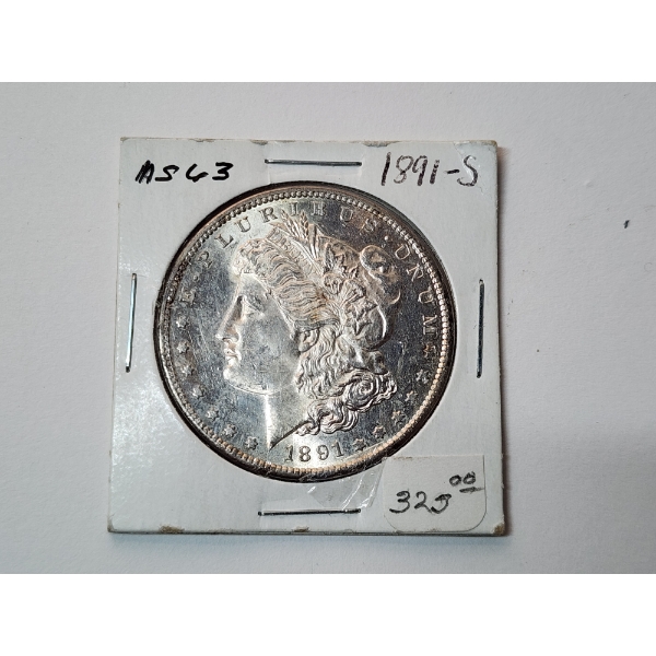 Beautiful 1891-S Morgan Silver Dollar MS63-Like