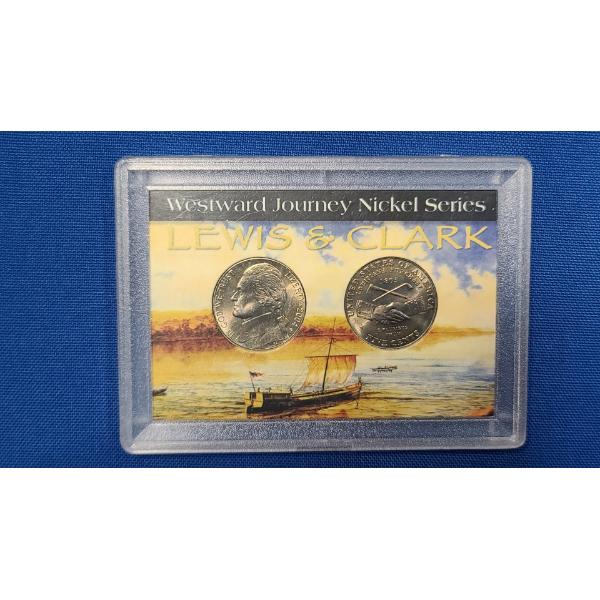 2004 Westward Journey Nickel Series Set Featuring The Lewis & Clark Keelboat Design In Display
