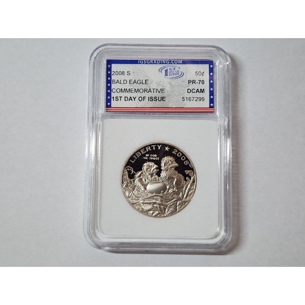 IGS PR-70 DCAM 2008-P $1 Bald Eagle FDOI Commemorative Coin