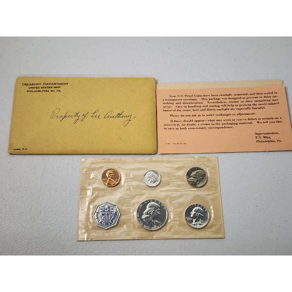 United States Mint 1963-P Silver 5-Coin Proof Set With Original Envelope