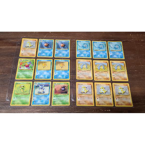 Assorted 90's Pokémon TCG Cards Including Poliwag & Caterpie