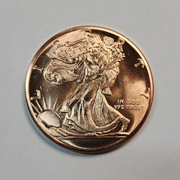 American Eagle Design 1 oz .999 Fine Copper Round