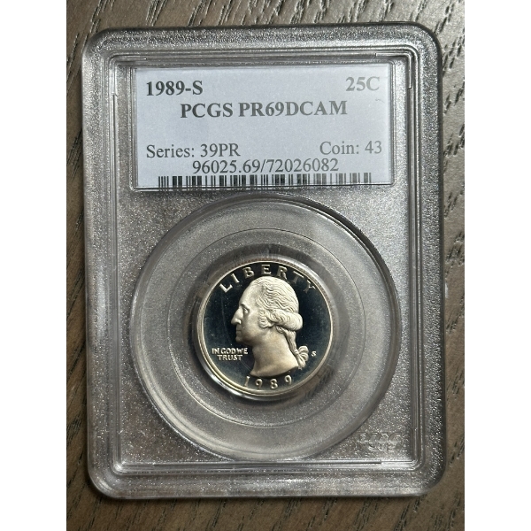 PCGS PR69 DCAM 1989-S Washington Quarter